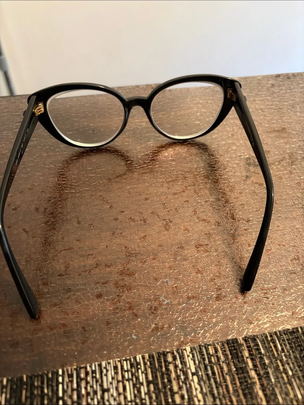 Versace Black Cat-Eye Optical Glasses with Gold Accents